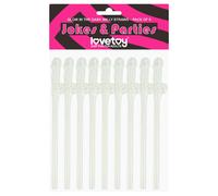 Lovetoy - paille lumineuse avec pénis (blanc)