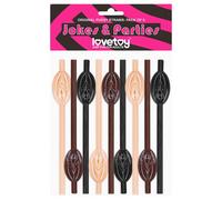 Lovetoy - paille pénis - lot de 3 - chair/marron/noir