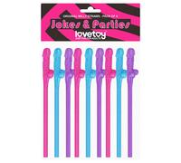 Lovetoy - paille pénis réaliste - rose bleu violet