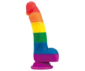 Lovetoy Prider - gode réaliste - silicone - 19cm - arc-en-ciel