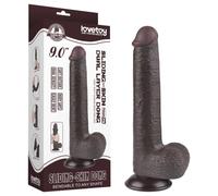 Lovetoy Sliding-Skin - gode ce ventouse réaliste double couche - 20,8cm - marron