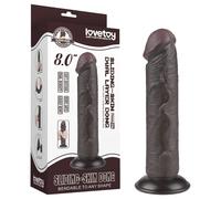 Lovetoy Sliding-Skin - gode michet ventouse réaliste bi-couche - 20cm brun