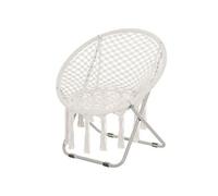 Loveuse fauteuil rond de jardin fauteuil lune papasan pliable grand confort macramé coton polyester beige