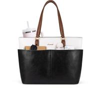 LOVEVOOK Grand Sac à Main Femme Polyvalent, Cabas Élégant avec Compartiment Ordinateur Portable, Tote Bag Professionnel pour Travail, Études, Université, Bureau, Cours et Voyage