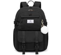 LOVEVOOK Sac à dos d'écolier pour adolescente et fille de 10 à 18 ans, sac multi-poches, étanche, cartable de 5ème classe, sac d'école pour l'école et l'université, Noir , 17.3 Zoll, Sac à dos