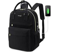 LOVEVOOK Sac a Dos Femme, 17 Pouces Imperméable Sac à Dos pour Prdinateur Portable Elegant Antivol Avec Port de Charge USB & PC Compartiment pour Collège Voyage Loisir Travail Affaire, Noir