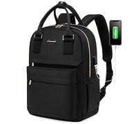 LOVEVOOK Sac a Dos Femme Petit, 14 Pouces Imperméable Sac à Dos pour Prdinateur Portable Antivol Avec Port de Charge USB & PC Compartiment pour Collège Voyage Loisir Travail Affaire, Noir