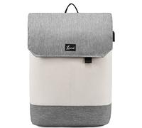 LOVEVOOK Sac à Dos Ordinateur Portable Femme 15.6 Pouces, Sac a Dos Femme Antivol Imperméable Avec Compartiment pour Collège Voyage Loisir Travail Affaire, Blanc cassé Gris