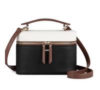 LOVEVOOK Sac Bandoulière Femme, Sac à Main Femme avec Bandoulière Amovible, Pochette Bandoulière en Cuir PU, Petite Sacoche pour Quotidien, Travail, Rendez-vous ou Voyages - Beige Noir Brun