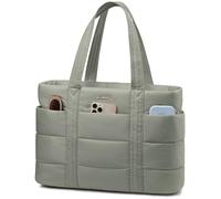 LOVEVOOK Sac Cabas Femme, Grand Format Sac a Main, Sacs Cabas Ordinateur Portable, Sac de Cours Sac Fourre Tout Sacs Sacoche Pour Travail étudiant Université Affaires Business (Vert, 15,6 pouces)