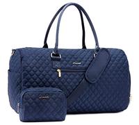 LOVEVOOK Sac de Voyage Femme Sac de Sport avec Compartiment à Chaussures & Sac Humide Séparé, Grand Valise de Maternité, Weekend Travel Bag Cabine, Bleu Marine