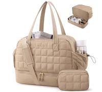 LOVEVOOK Sac de voyage léger pour femme - Sac de clinique de naissance - Sac de sport de voyage avec compartiment à chaussures et compartiment humide - Sac à main pour voyage en avion, kaki, L
