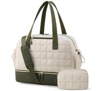 LOVEVOOK Sac de voyage léger pour femme - Sac de clinique de naissance - Sac de sport de voyage avec compartiment à chaussures et compartiment humide - Sac à main pour voyage en avion, vert et beige