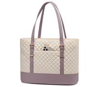 LOVEVOOK sac ordinateur portable femme, beige rose, 15.6 zoll