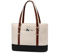 LOVEVOOK sac ordinateur portable femme, noir, blanc, marron, 17.3 zoll