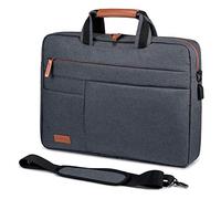 LOVEVOOK Sacoche Ordinateur Portable 15.6 Pouces Imperméable Mallette Sac pc Tablette Ordinateur Cartable Sac à Bandoulière pour Hommes Femmes Collège Cours Travail Affaires Voyage Gris Foncé