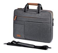 LOVEVOOK Sacoche Ordinateur Portable 15.6 Pouces Imperméable Mallette Sac pc Tablette Ordinateur Cartable Sac à Bandoulière pour Hommes Femmes Collège Cours Travail Affaires Voyage Gris