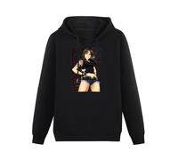 LoveVow Black Lagoon Revy Bedruckte Men's Hooded with Pocket Aus Cotton Black 3XL