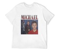 LoveVow Michael cera T-Shirt Plain White t Shirts Men Mens Graphic T-Shirts Pack Oversized t Shirt Men T-Shirt White XL