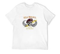 LoveVow Vintage Kill Em All Let God Sort Em Out 1985 Retro T-Shirt T-Shirt White XL