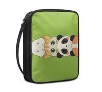 Lovewang Couverture Bible Animaux Verts Mignons Pochette Livre en Tissu Toile Polyeste avec Poignée et Fermeture éclair Housse de Protection pour Bible pour Femme Hommes 27.5x22.5x5.5 cm