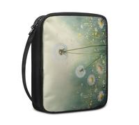 Lovewang Couverture Bible Dandelion Vert Pochette Livre en Tissu Toile Polyeste avec Poignée et Fermeture éclair Housse de Protection pour Bible pour Femme Hommes 27.5x22.5x5.5 cm