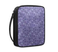 Lovewang Couverture Bible Étoiles De Lune Violette Pochette Livre en Tissu Toile Polyeste avec Poignée et Fermeture éclair Housse de Protection pour Bible pour Femme Hommes 27.5x22.5x5.5 cm