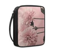 Lovewang Couverture Bible Fleur Rose Rétro Pochette Livre en Tissu Toile Polyeste avec Poignée et Fermeture éclair Housse de Protection pour Bible pour Femme Hommes 27.5x22.5x5.5 cm