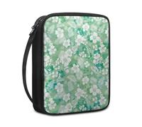 Lovewang Couverture Bible Fleur Tropicale Verte Pochette Livre en Tissu Toile Polyeste avec Poignée et Fermeture éclair Housse de Protection pour Bible pour Femme Hommes 27.5x22.5x5.5 cm