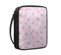 Lovewang Couverture Bible Fleurs De Cerisiers Roses Pochette Livre en Tissu Toile Polyeste avec Poignée et Fermeture éclair Housse de Protection pour Bible pour Femme Hommes 27.5x22.5x5.5 cm