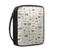 Lovewang Couverture Bible Fruits Rouges Jaunes Pochette Livre en Tissu Toile Polyeste avec Poignée et Fermeture éclair Housse de Protection pour Bible pour Femme Hommes 27.5x22.5x5.5 cm