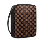 Lovewang Couverture Bible Grains De Café Brun Pochette Livre en Tissu Toile Polyeste avec Poignée et Fermeture éclair Housse de Protection pour Bible pour Femme Hommes 27.5x22.5x5.5 cm