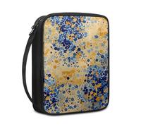 Lovewang Couverture Bible Jaune Bleu Abstrait Pochette Livre en Tissu Toile Polyeste avec Poignée et Fermeture éclair Housse de Protection pour Bible pour Femme Hommes 27.5x22.5x5.5 cm