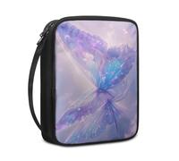 Lovewang Couverture Bible Papillon Violet Pochette Livre en Tissu Toile Polyeste avec Poignée et Fermeture éclair Housse de Protection pour Bible pour Femme Hommes 27.5x22.5x5.5 cm