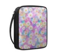 Lovewang Couverture Bible Rose Violet Floral Pochette Livre en Tissu Toile Polyeste avec Poignée et Fermeture éclair Housse de Protection pour Bible pour Femme Hommes 27.5x22.5x5.5 cm