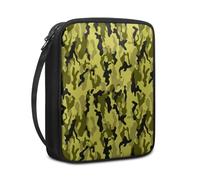 Lovewang Couverture Bible Vert Olivier Pochette Livre en Tissu Toile Polyeste avec Poignée et Fermeture éclair Housse de Protection pour Bible pour Femme Hommes 27.5x22.5x5.5 cm