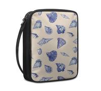 Lovewang Couverture Bible Violet Beige Shell Pochette Livre en Tissu Toile Polyeste avec Poignée et Fermeture éclair Housse de Protection pour Bible pour Femme Hommes 27.5x22.5x5.5 cm