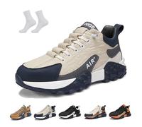 LOVEWLVNCL Men's Orthopedic Comfort Sneaker 2025 Casual Waterproof Breathable Non Slip Slip-on Lightweight Tennis Sneaker Orthopedic Walking Running Shoes Arch Support(Beige,40 EU)