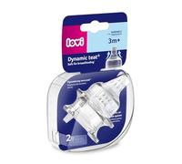 LOVI 2x Tétine d'alimentation anticolique à débit variable | 3m+ | Sans BPA | Embout souple dynamique | SUPER Système d'aération | Favorise le reflux de succion chez les nouveau-nés