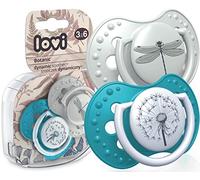 LOVI Botanic Lot de 2 tétines dynamiques en silicone Bleu/vert 3-6 mois
