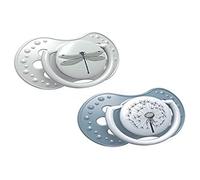 LOVI Botanic Lot de 2 tétines dynamiques en silicone Bleu/vert 6-18 mois