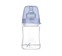 LOVI Biberon en verre anti-colique avec tétine dynamique, 150 ml, 0+ Mois, Système de ventilation SUPER, Protection du réflexe de succion, Collection Baby Shower Boy