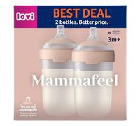 LOVI Mammafeel Biberon pour bébé, avec tétine, adapté à l'allaitement, anti-colique, sans BPA, 2 x 250 ml