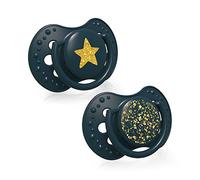 LOVI sucette 0-3 mois, Sucettes pour bébés avec tétine en silicone, Embout dynamique, Sans BPA, Collection Stardust, 2 pièces, Vert