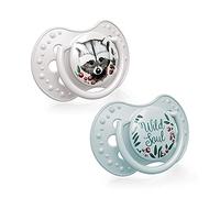 LOVI sucette 6-18 mois, Sucettes pour bébés avec tétine en silicone, Embout dynamique, Sans BPA, Collection Wild Soul, 2 pièces, Bleu