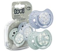 LOVI Sucette dynamique en silicone 18 mois et + 2 pièces Blossom Blue