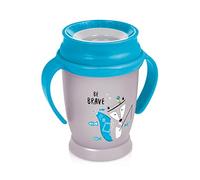 LOVI Tasse à bec 360 degrés pour l'entraînement des tout-petits, 12m+, 250 ml, Sans BPA, Poignées profilées, Système d'étanchéité innovant, Facile à nettoyer, Indian Summer, Bleu