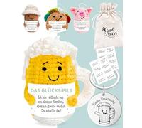 LOViLEE Bière Glücks-Pils Ingo dans un coffret cadeau - Pomme de terre positive avec pochette cadeau et Pocket Hug - Potato positif, examen porte-bonheur - Vous pouvez créer le cadeau, cadeau de