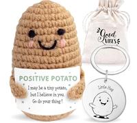 LOViLEE Pete de pommes de terre positives dans un coffret cadeau - Potate positive avec pochette cadeau et sac de rangement - Examen porte-bonheur - Vous pouvez créer le cadeau, cadeau de muter, bon