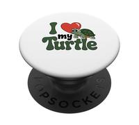 Loving I Love My Turtle Cute for Reptile Moms Dad Novelty PopSockets PopGrip Adhésif